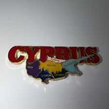 Cyprus Souvenir Metal Fridge Magnet Map