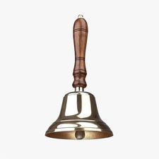 Classic Wooden Handle Bell Brass Reception Dinner School Pub Last Orders Bell