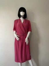 80s Vintage Pink Wrap Dress
