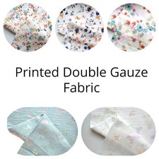 Printed Double Gauze Fabric 100% Cotton Boho Muslin, Nursery or Dressmaking