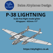 P38-Lightning - Scale free-flight model glider ~ Laser-cut balsa kit