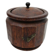 Vintage Wooden Tobacco Jar with Lid