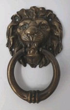 Antique Brass Lion Head Face