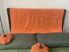 Embroidered Tangerine Wall Hanging Throw Bed Headboard Bird Floral Animal Indian