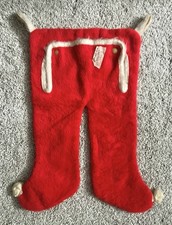 Vtg Santa Pants Stocking Red