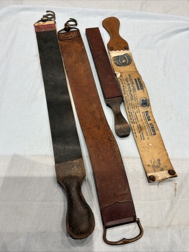 Job lot leather razor strops - leather,