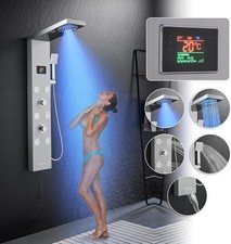 KEOKBON Stainless Steel LED Shower Tower Column Panel 5 Function 5 in 1 Shower