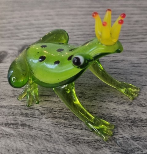 Hand blown glass frog with - blown,