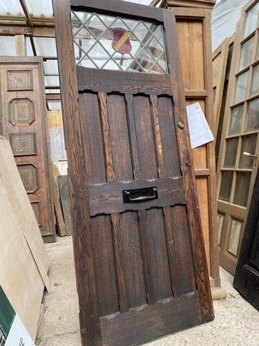 Antique oak ornate panel - oak,
