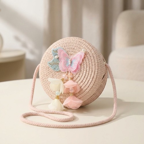 Fashion straw shoulder bag - straw,