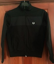 Fred Perry Track Jacket Black Youth Medium 10-12