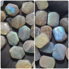 Labradorite Cabochon Mini Cabs Small Hexagon Round Rectangle Natural Stone Flash