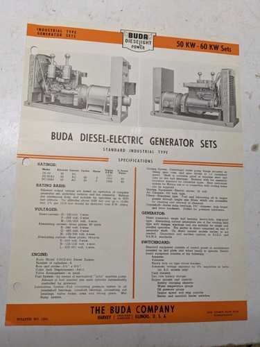 Buda diesel electric generator - diesel,