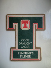 TENNENT'S PILSNER COOL DRAUGHT LAGER BEER MAT