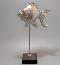 Large Modernist Cast Metal Decorative Fish Sculpture Ornament.