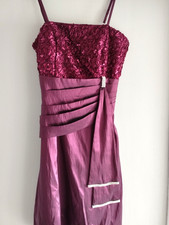 Ladies Womens Strappy Burgundy Party Dress  Size 38