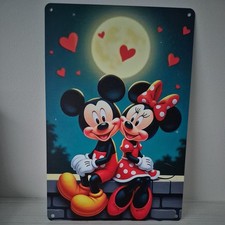 Disney Authorized Mickey And Minnie Mouse Enjoying under the love hearts 