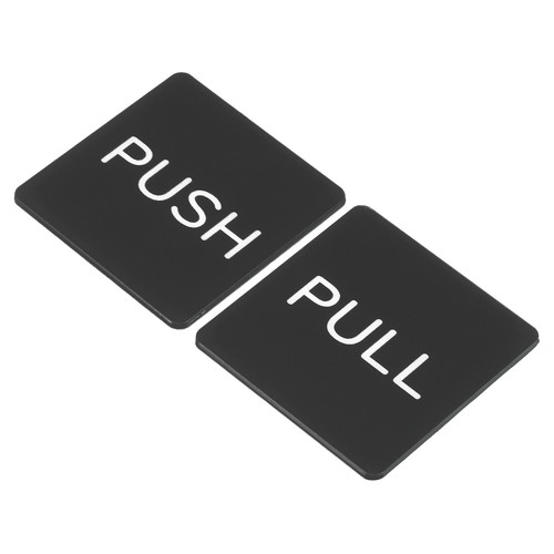 2pcs push pull door - push, sign