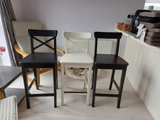 wooden bar stools x 3