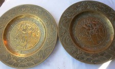 Pair antique Chinese brass