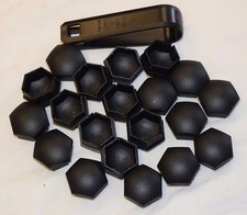 GENUINE DACIA DUSTER LOGAN WHEEL NUT BOLT COVERS CAPS TOOL 17mm BLACK x20