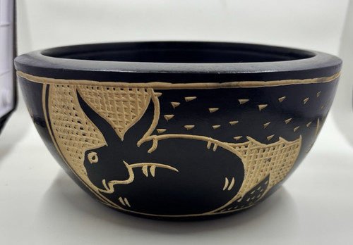 Hand carved ebony black wooden