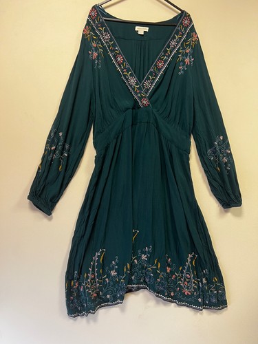 Monsoon teal embroidered - , long