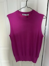 Zara Pink Knitted Vest Size XL