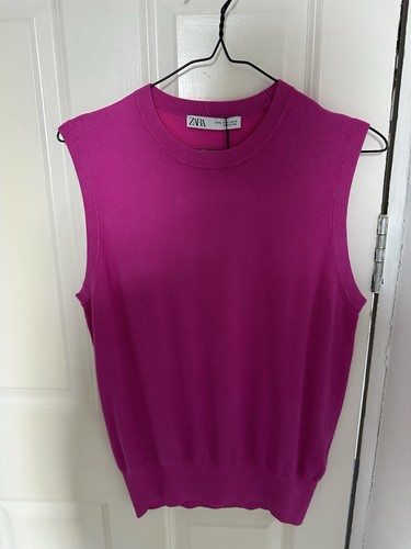 Zara pink knitted vest - size, xl