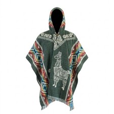 ALPACA WOOL HOODED PONCHO XL