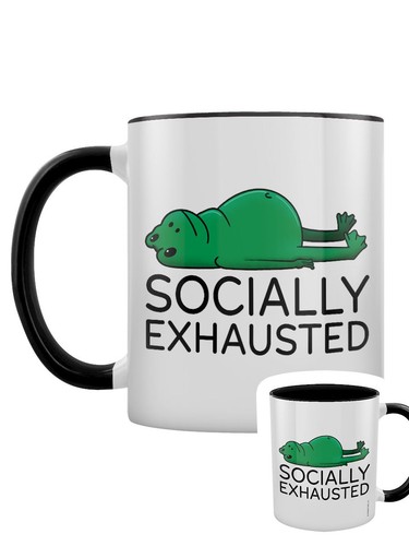 Socially exhausted frog black - frog,
