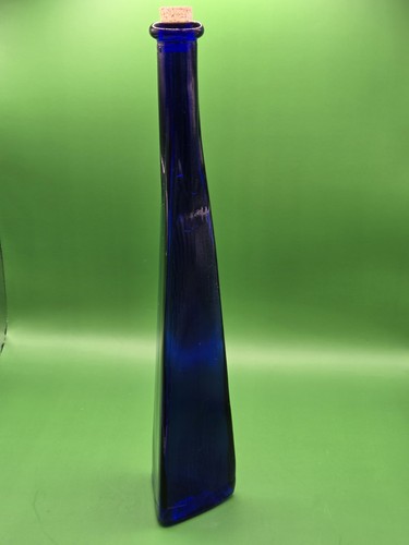 Vtg cobalt blue glass - cobalt, bottle