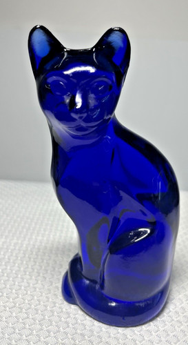 Vintage fenton cat - fenton, cobalt