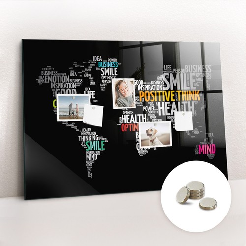 Magnetic glass memo board - magnetic,