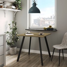 4 Person Square Dining Table w/ Wooden Top Metal Legs Kitchen Dinner 75x80x80cm