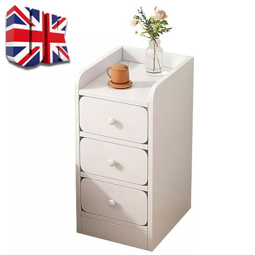 Wooden white bedside table - wooden,