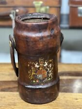 Rare Vintage Leather Cordite Gunpowder Carrier Royal Crest