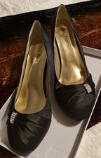 Black Satin Court Shoes ~ Size