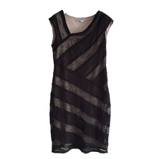 Chesca Dress Size 16 Black Lace Sheer Layered Shift Occasion Festive