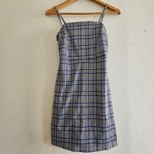 Primark Blue Check Plaid Midi