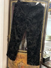 Brand New Charming Zara Baroque Black Velvet Trousers - Size Medium