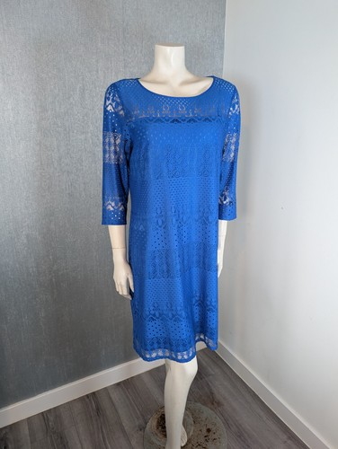 Blue lace dress - dress, royal