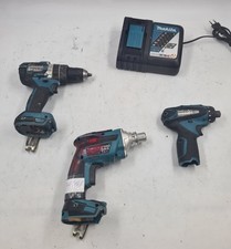 LOT OF 4 Makita Cordless Power Tools - DFS452, DF030D, DHP484, Used, Working