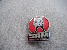 SEDDON ALLEN MUNICIPALS "SAM"  trash man refuse Truck advertising enamel badge
