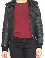 Beautiful black Tom Wolfe leather womens jacket