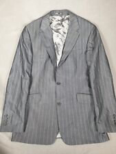 Ben Sherman Jacket Mens 40R Large Grey Pinstripe Suit Blazer Wool Single Breast