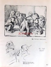 J H DOWD 1945 Important People Pencil Sketch Print 'The Perfect Gentleman' D/58