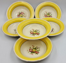 Dessert Bowls Set of Six Grindley Art Deco Hand Painted with Fruit & Flora   522