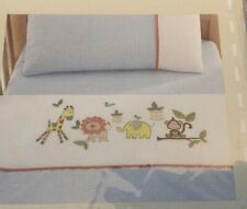 JUNGLE ANIMALS COT BED DUVET COVER SET LION GIRAFFE ELLIE MONKEY EMBROIDERED