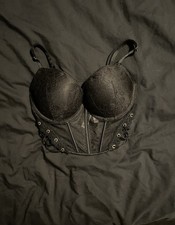 Victoria's Secret Lace Bralette Crop Top Black Size XS UK 6-8 DD Cup New